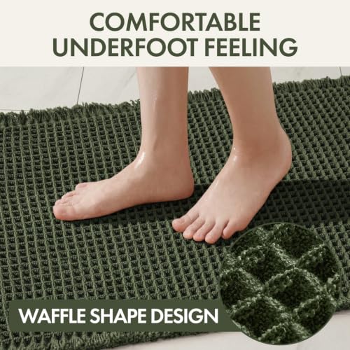 MIULEE Christmas Waffle Bath Mat Runner 17x48 Hunter Green