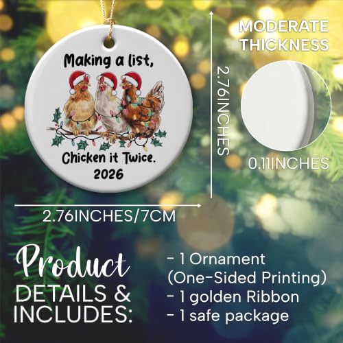 Fatbaby Chicken Christmas Ornaments for Lovers, Farm House Gifts