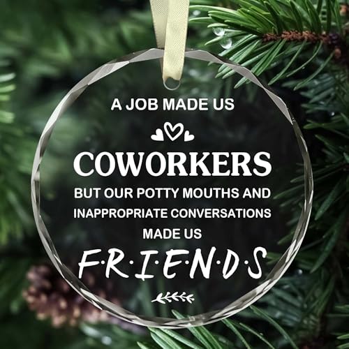 BSQUIELE Coworker Ornament - Glass Christmas Gift for Boss, Manager & Colleagues