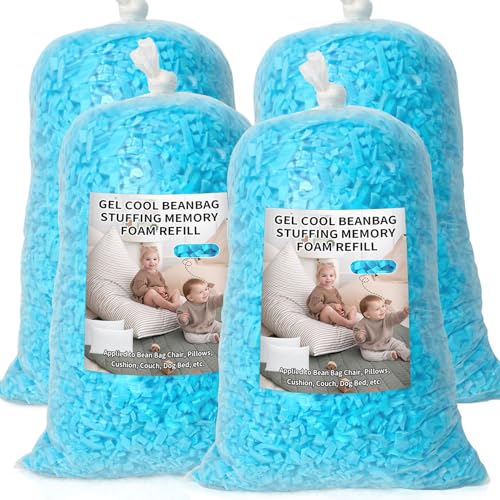 Blue 20lbs Shredded Memory Foam Bean Bag Filler for Chairs & Cushions