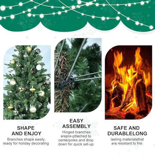 5FT Unlit Artificial Christmas Tree - Realistic 1239 Tips for Small Rooms