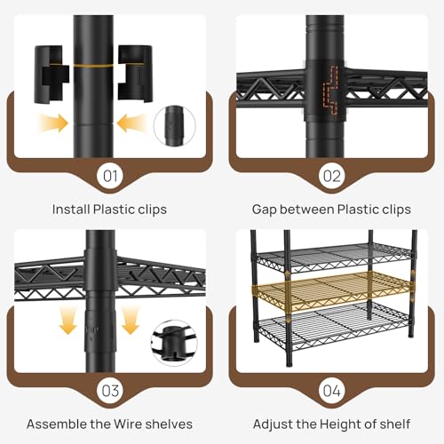 Golpart Black Heavy Duty Rolling Clothes Rack with Wheels, 15.75"D x 23.5"W x 72.45"H