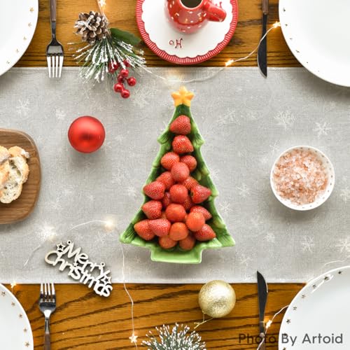Artoid Mode Snowman Christmas Table Runner 13x48 Inch – Silver, 100% Polyester