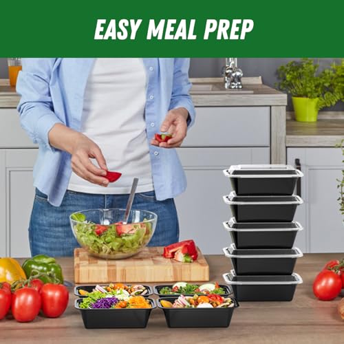 Dealusy 50 Pack 24 oz Reusable Meal Prep Containers with Lids - Leakproof & Dishwasher Safe