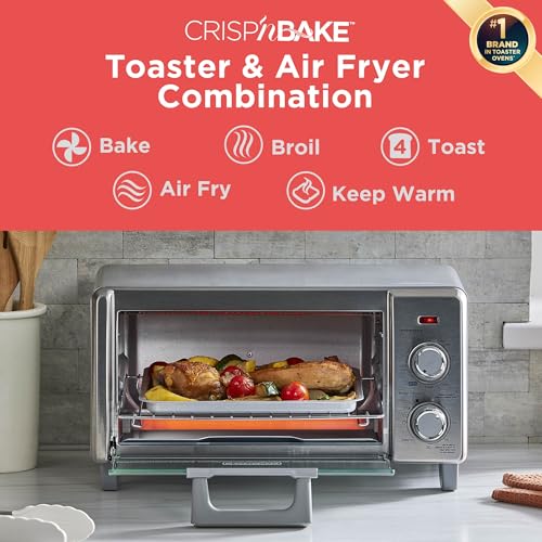 BLACK+DECKER 4-Slice Air Fry Toaster Oven - Medium Capacity 5-in-1 Countertop Oven
