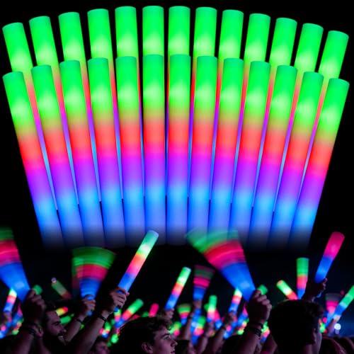 72PCS Foam Glow Sticks Bulk Party Supplies for Weddings Birthdays Raves & More
