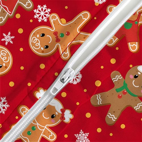 Christmas Gingerbread Outdoor Tablecloth with Umbrella Hole Zipper