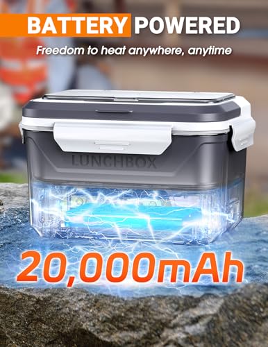 Docusvect Titanium Gray Cordless Electric Lunch Box 1.3L with Schedule Heating