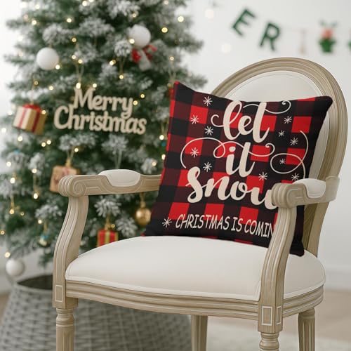 Emvency 20 x 20 Inch Snowman Throw Pillow Covers Set of 4 - Velvet Soft Decor