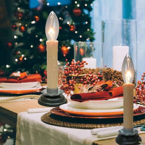 4 Pack Christmas Window Candles with On/Off Switch, 5 Inch Plug-in Warm White Electric Candles for Indoor Holiday Home Decor