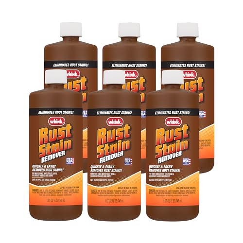 Rust-Oleum Whink Rust Stain Remover 32oz - Heavy-Duty Iron & Rust Stain Remover for White Sinks & Toilets, 6 Pack
