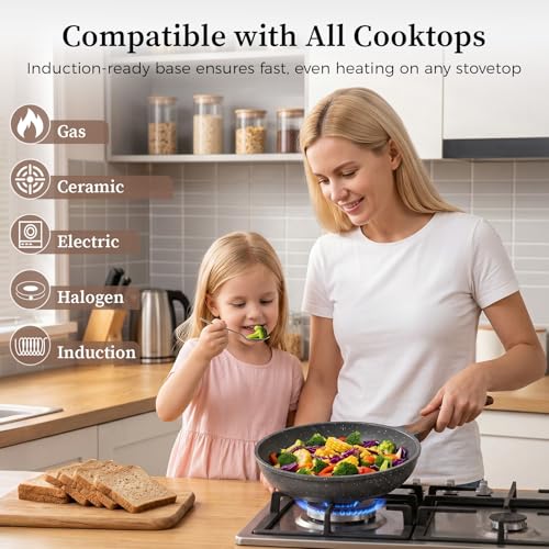 Gray 3-Piece Nonstick Frying Pan Set - 8, 9.5 & 11 Inch, Induction Ready