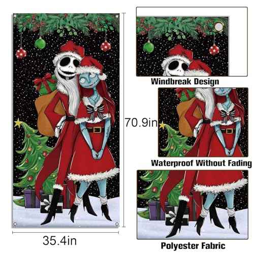 Christmas Door Cover Merry Christmas Xmas Winter Holiday Party Front Door Banner Photography Home Porch Decoration