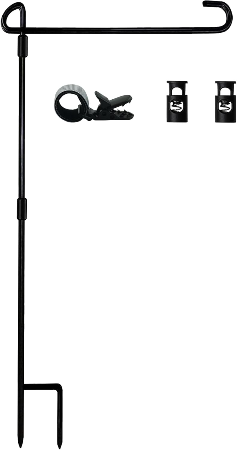 Skiennix Garden Flag Stand - Durable Waterproof Holder with Flag Stopper & Clip | Powder-Coated Finish