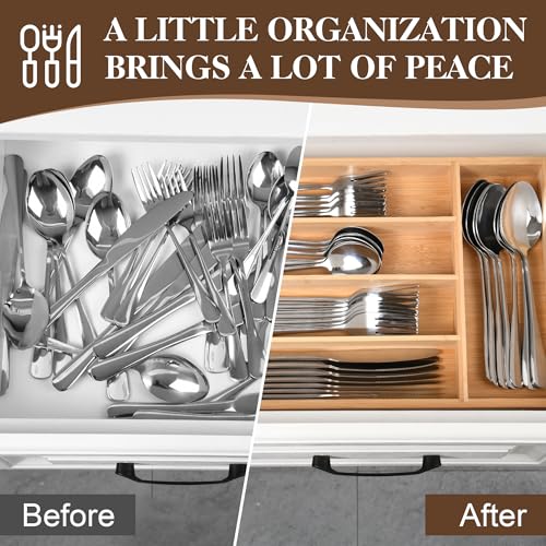 40 Piece Silverware Set with Drawer Organizer for 8, Heavy Duty