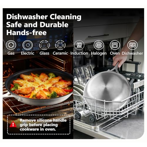 Agerma 10 Inch Nonstick Frying Pan with Detachable Handle, Reinforced Coating, Oven & Dishwasher Safe