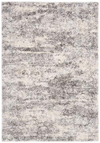 Berber Shag Rug 5x7 Feet - Grey Blue & Cream Plush Modern Area Rug - Rectangular