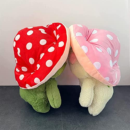 Frog Plush 10" Cute Frog Mushroom Hat Stuffed Animals Kawaii Plush Toys Throw Pillow Home Room Decor Aesthetic Gift