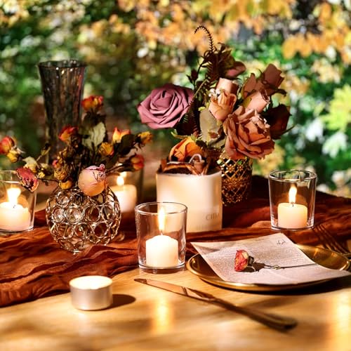 Letine 36-Pack Clear Glass Votive Candle Holders - Tea Light & Flameless Candle Holders Set