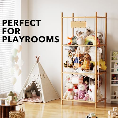 Stuffed Animal Storage Organizer 22.8W x 15.8D Large Capacity Toy Cage for Playroom