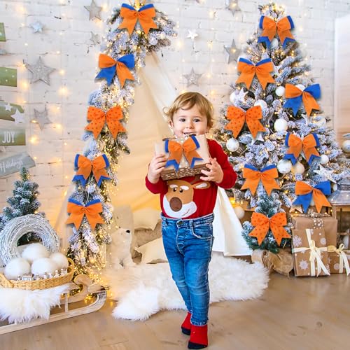Chuangdi Anime Theme Christmas Bow Ornaments, 24-Pack, 6 inch