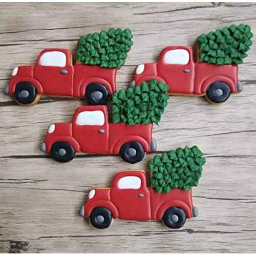 Extra Large Vintage Pickup Truck with Christmas Tree Cookie Cutter, 5" Made in USA by Ann Clark