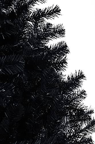 6ft Black Canadian Pine Christmas Tree with 817 Tips & Metal Stand | Holiday Decor