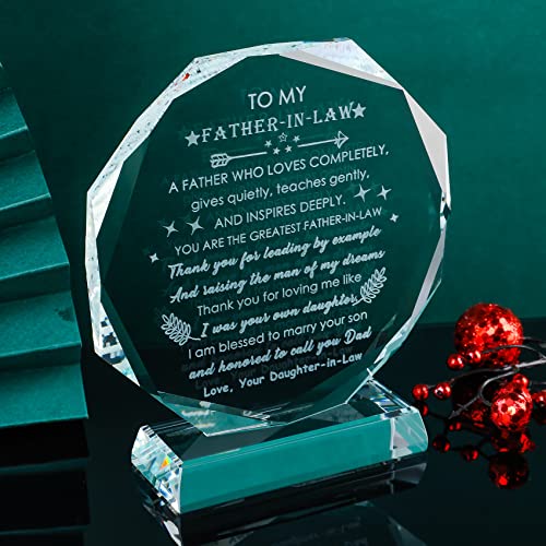 Personalized Father-in-Law Crystal Keepsake Gift from Daughter-in-Law