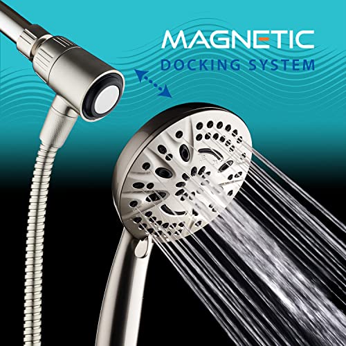 Magnetic Docking Handheld Shower Head with 8 Settings - Nickel Finish