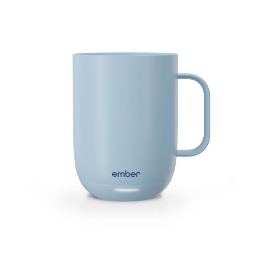 Ember Temperature Control 14oz Smart Mug 2, App-Controlled and Rechargeable Heated Coffee Cup Warmer with Intelligent LED Display, Powder Blue