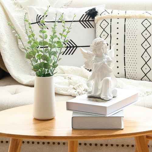 CEWOR 8pcs Eucalyptus Stems Decor 14.1 Inch Artificial Eucalyptus Leaves Fake Greenery Branches for Wedding Centerpiece Flower Floral Arrangement Farmhouse Home Decoration