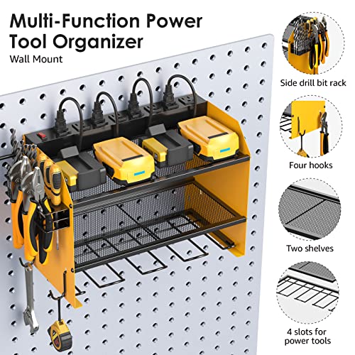 CCCEI Wall Mount Modular Tool Charging Organizer, Yellow, 2 Pack, 3