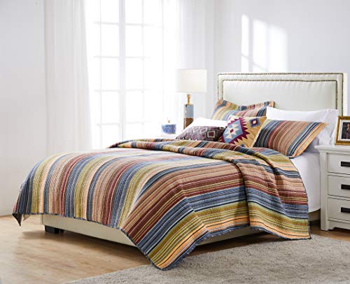 Katy Reversible Cotton Quilt Set for Full/Queen Bed - 3 Piece, Prewashed & Soft