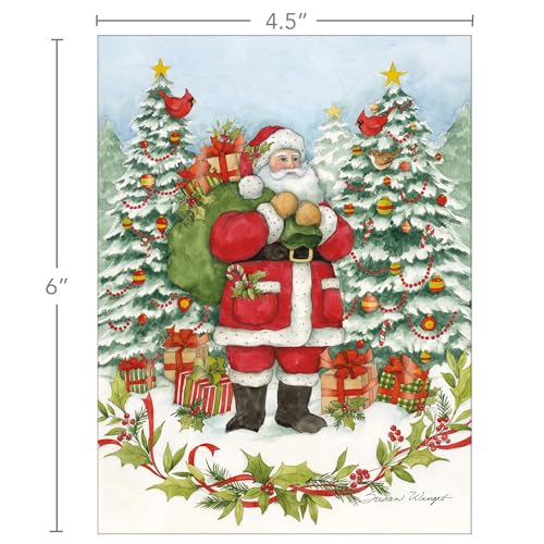 Lang Christmas Deliveries Susan Winget Holiday Card Set - 12 Linen Embossed Cards & Envelopes