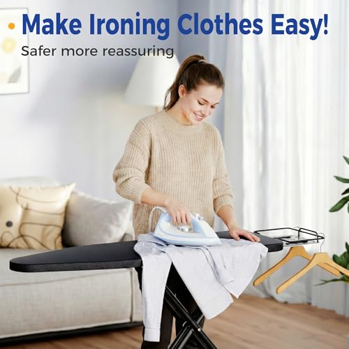 BEWISHOME Full Size Ironing Board 43x13 with Heat-Resistant Cover & Iron Rest