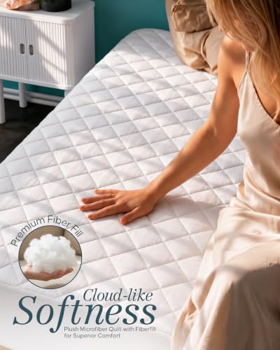 White Twin Mattress Pad Set of 2 - Fits 16-inch Deep Pocket Mattresses