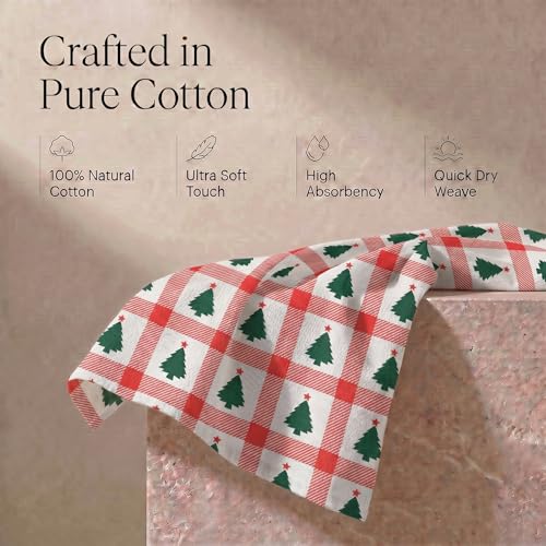 Urban Villa Christmas Tree Kitchen Towels 20x30 (Set of 6) 100% Cotton