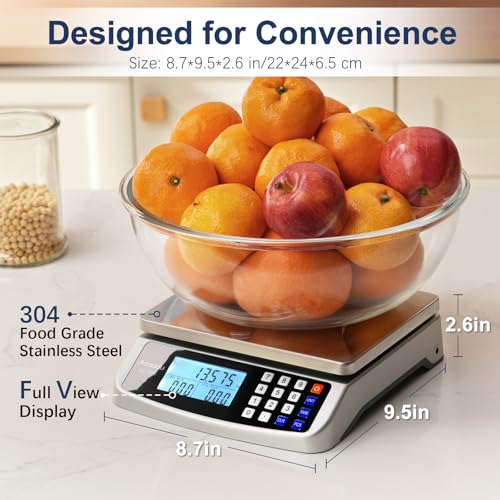 Atogou Silver 50kg/110lb Digital Food Scale with Price & Tare Functions