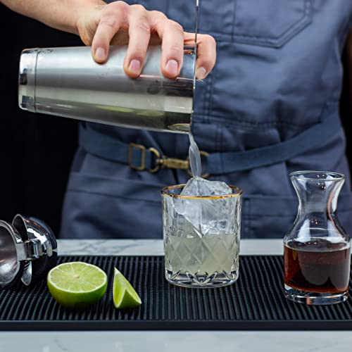 Professional Cocktail Shaker Set with Boston Tins, Strainer & Jigger - Bar Bartending Kit