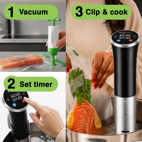 Sous Vide Art Deluxe 30-Bag Immersion Cooker Kit with Digital Timer & Pump