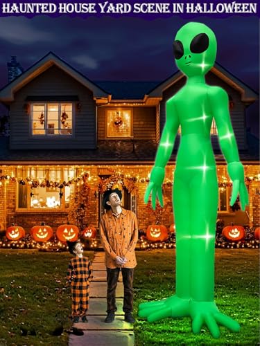 14 Ft Giant Halloween Inflatable Alien Decoration with Built-in LEDs