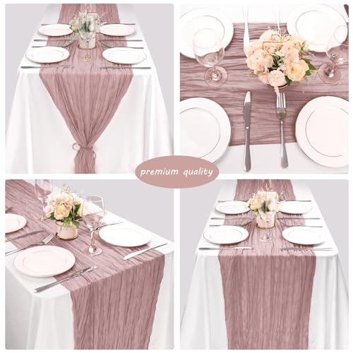12 Pack 10Ft Cheesecloth Table Runner 35x120 Inch Boho Gauze Rustic