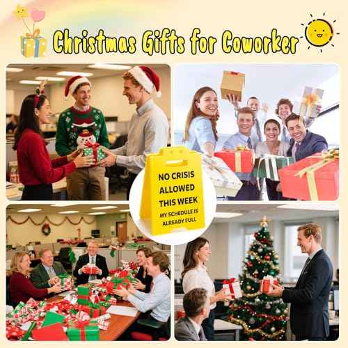 Funny Boss Gifts for Women Men - Fun Gag Office Cubicle Decor Desk Sign for White Elephant Christmas Coworker Teammate Employee Hr Manager Supervisor Leader, No Crisis Allowed This Week