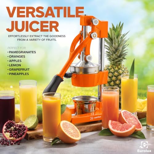 Eurolux Ultra-Premium Cast Iron Juicer | Extra-Large, Heavy Duty,