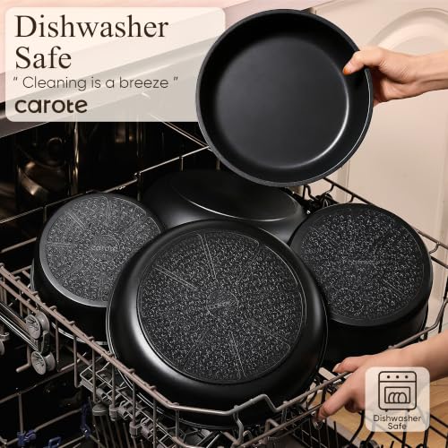 CAROTE 21-Piece Non-Stick Cookware Set with Detachable Handles - Black, Variant 21 Piece