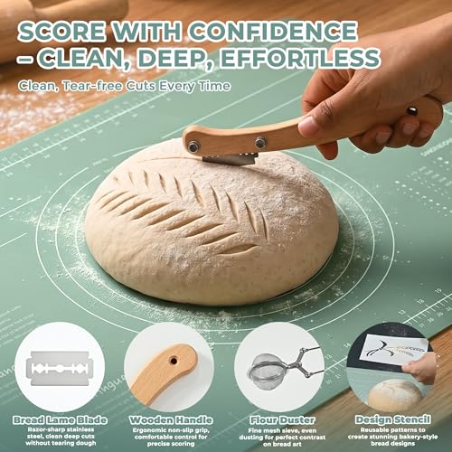 KitHero Sourdough Kit – Complete Bread Baking Supplies with Banneton Baskets, Starter Jar, Tools & Accessories