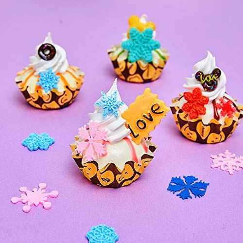 Patelai 6 Pcs 3D Snowflake Silicone Mold Christmas Winter Snowflake Silicone Fondant Mold for Cake Cupcake Chocolate Dessert Decoration Polymer Clay Crafting Projects
