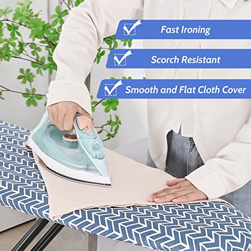 APEXCHASER Blue Full Size Foldable Ironing Board 43x13, Adjustable Height