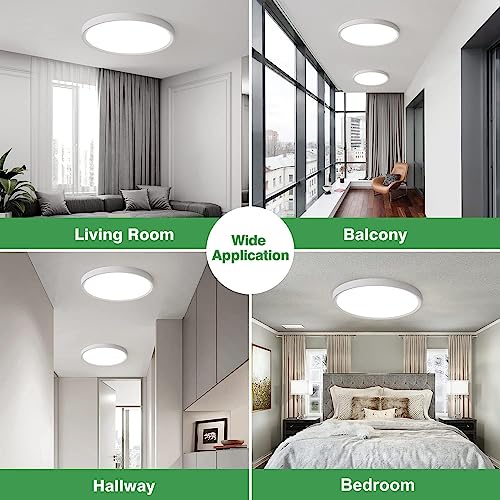 15.8-Inch White LED Flush Mount Ceiling Light 4-Pack - 32W 3480LM 3CCT Selectable