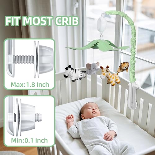 Jungle Safari Baby Crib Mobile with 35 Melodies & 3 Modes - Nursery Decor